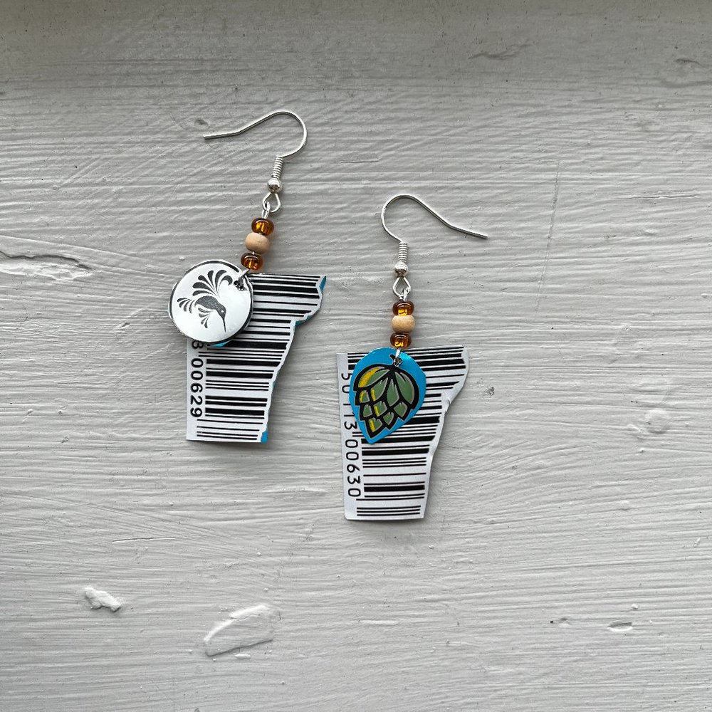 Handmade Vermont Beer Earrings